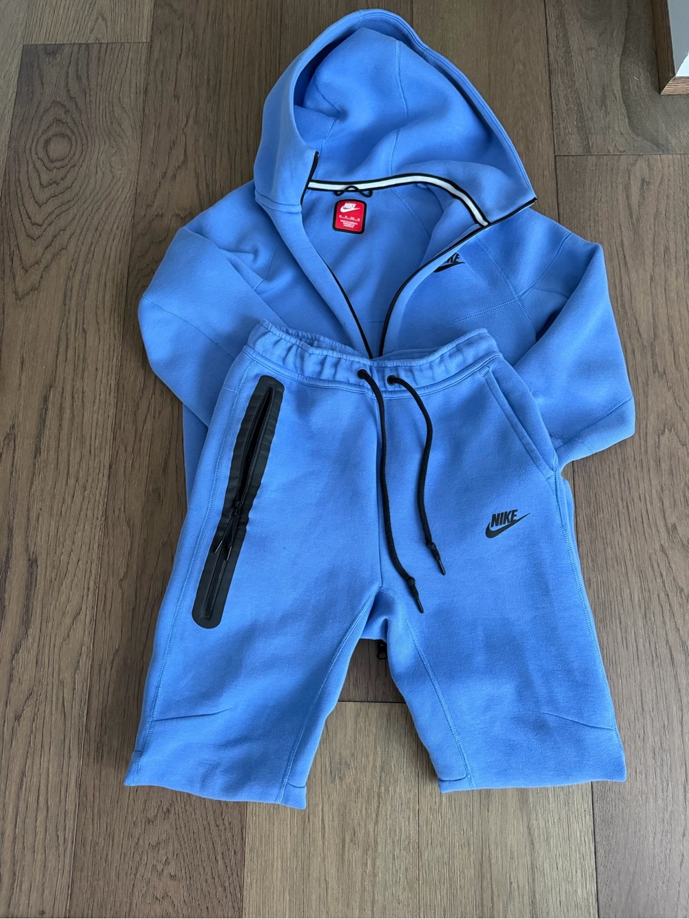 Very good condition Nike Men's Light Blue Fleece Tech Suit